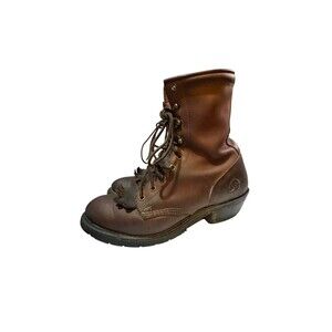 Double H Boots Women's 8M Lacer 9969 Brown Leather Lace Up Western Roper Kiltie